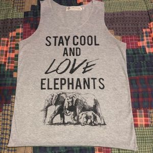 Shubcheery original vintage Live Elephants sleeveless top shirt size small